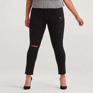 7FAM B(air) Denim Ankle Skinny destroy black